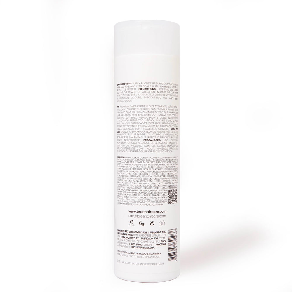 BRAÉ - Blonde Repair Shampoo – 250ml Deep Cleansing and Repair for Blonde