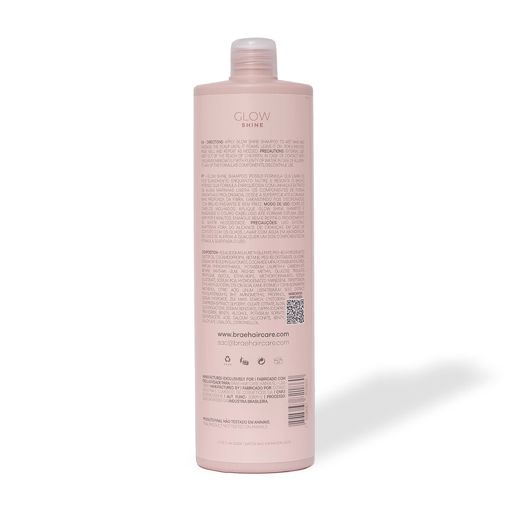 BRAÉ - Glow Shine Shampoo – 1L Gentle Cleansing and Radiant Shine