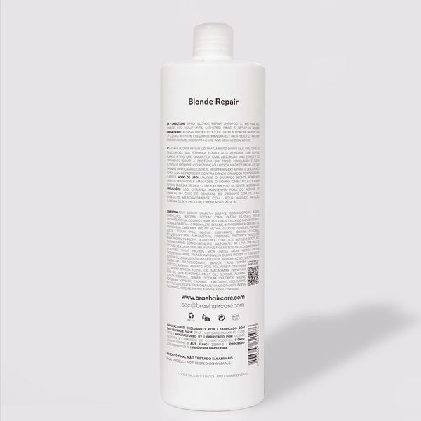BRAÉ - Blonde Repair Shampoo – 1L  Deep Cleansing and Repair for Radiant Blonde
