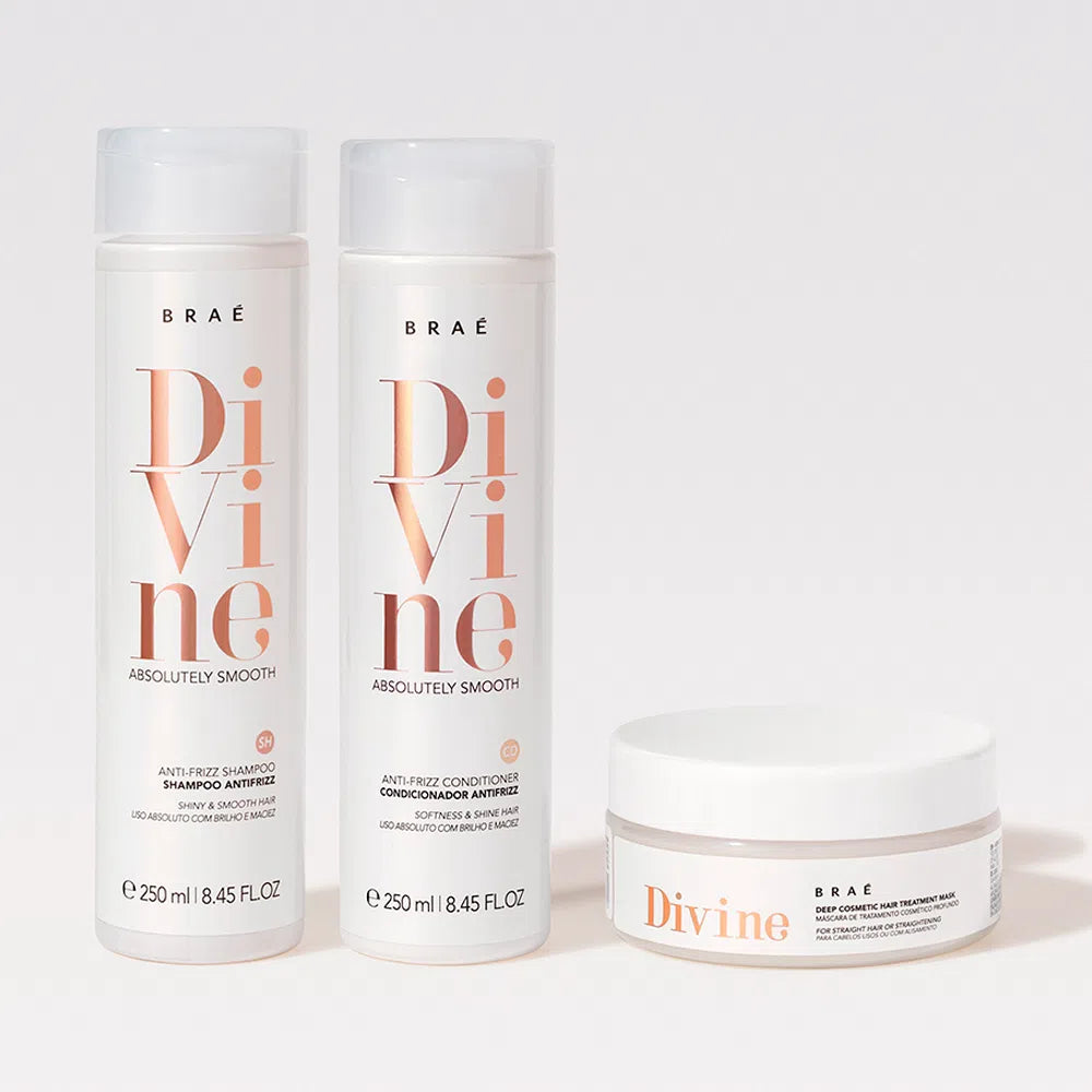 BRAÉ - Kit Divine: Shampoo 250ml, Conditioner 250ml, and Anti-Frizz Mask 200g
