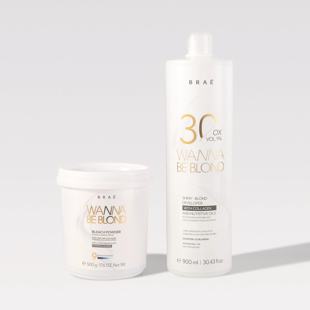 BRAÉ - Wanna Be Blond Kit: Bleaching Powder 500g + OX 30-Volume Developer 900ml